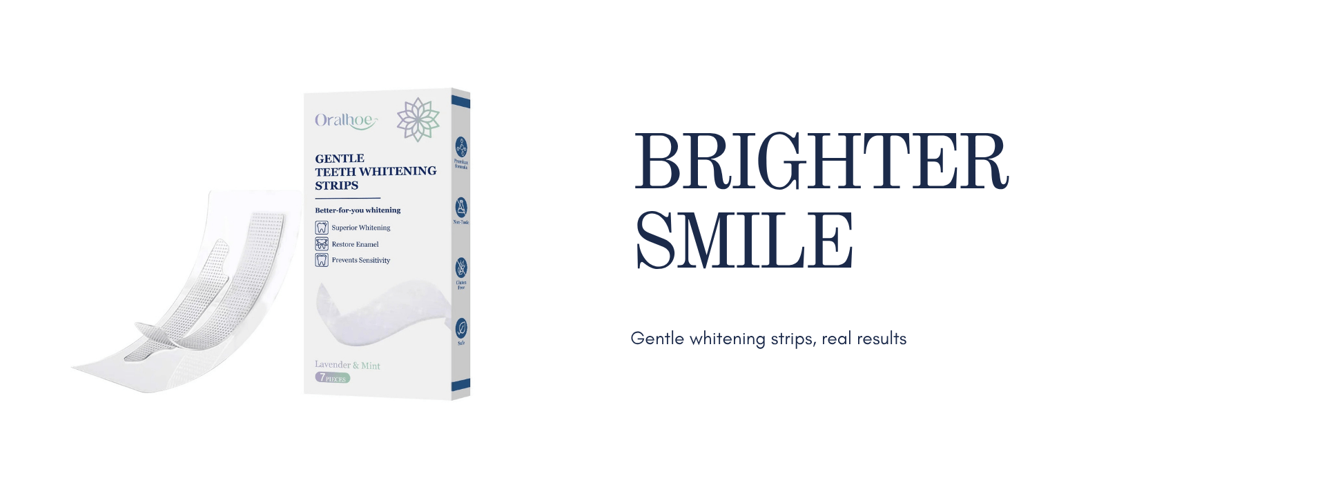 Bright Nova hero banner - your 7-day brighter smile teeth whitening strips